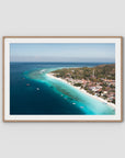 Gili T Reef Break - Art Print - Traditional Frame - Raw Oak - Landscape