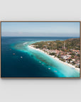 Gili T Reef Break - Art Print - Float Frame Canvas - Raw Oak - Landscape