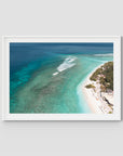 Gili T Surf Break - Art Print - Traditional Frame - White - Landscape