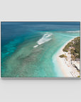 Gili T Surf Break - Art Print - Float Frame Canvas - White - Landscape