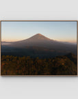 Mount Agung Sunrise - Art Print - Float Frame Canvas - Raw Oak - Landscape