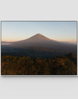 Mount Agung Sunrise - Art Print - Float Frame Canvas - White - Landscape