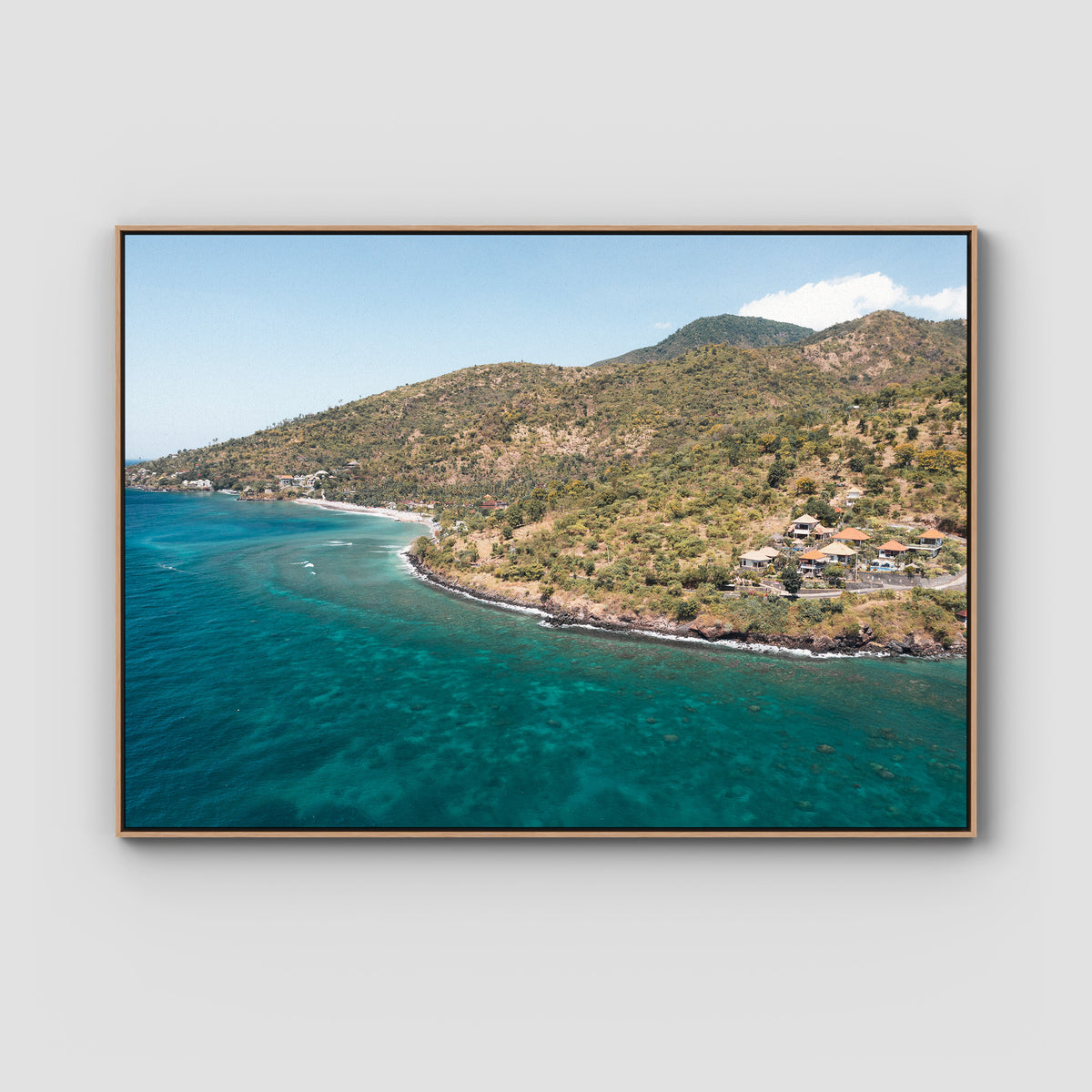 Amed - Art Print - Float Frame Canvas - Raw Oak - Landscape