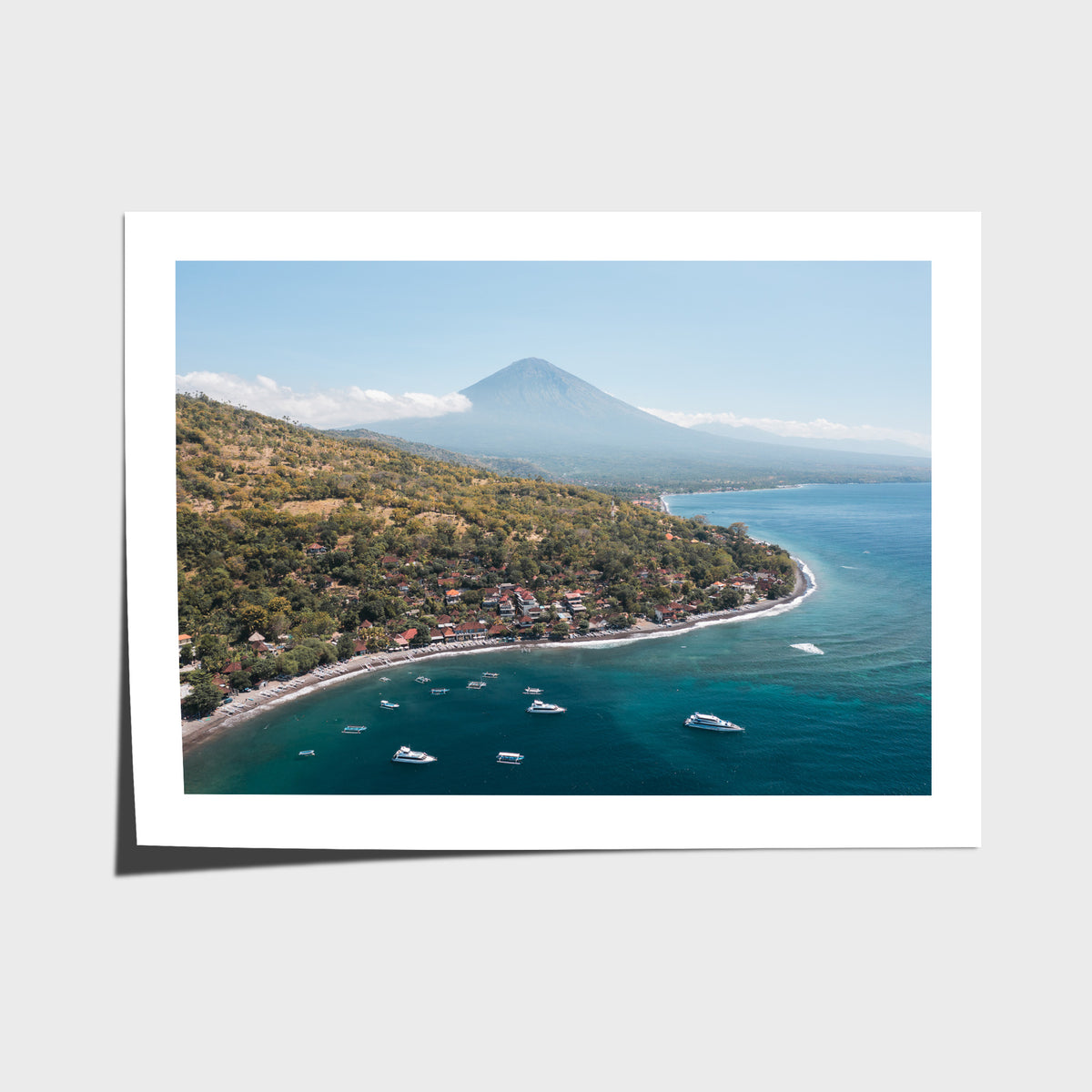 Amed &amp; Mount Agung ii - Art Print - Fine Art Paper - Unframed Print - Landscape