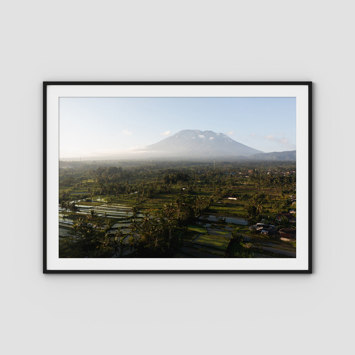 Rice Paddy Sunset East Bali ii  - Art Print - Traditional Frame - Black - Landscape