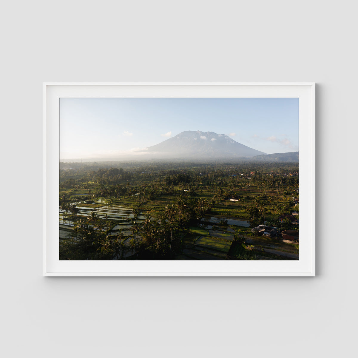 Rice Paddy Sunset East Bali ii  - Art Print - Traditional Frame - White - Landscape