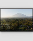 Rice Paddy Sunset East Bali ii  - Art Print - Float Frame Canvas - Black - Landscape