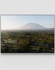 Rice Paddy Sunset East Bali ii  - Art Print - Float Frame Canvas - White - Landscape