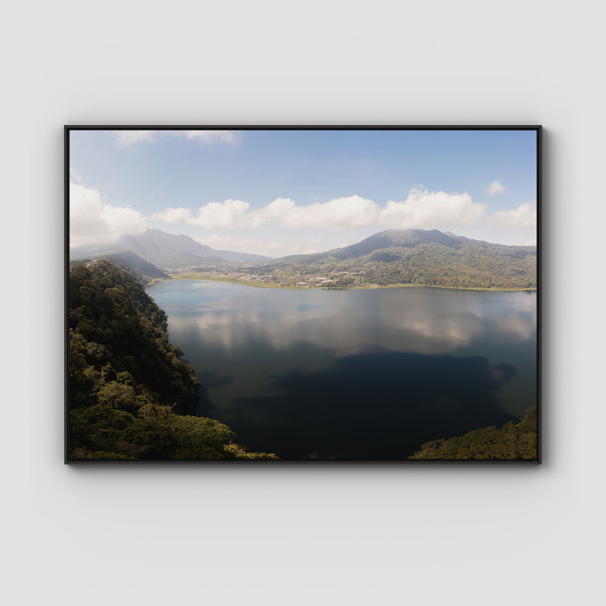 Lake Batur Bali - Art Print - Float Frame Canvas - Black - Landscape