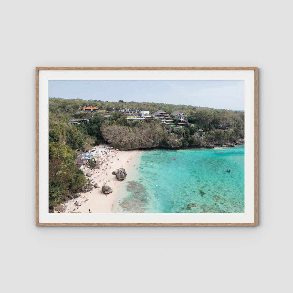Padang Padang Beach ii - Art Print - Traditional Frame - Raw Oak - Landscape