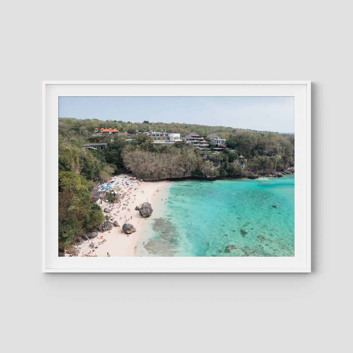 Padang Padang Beach ii - Art Print - Traditional Frame - White - Landscape