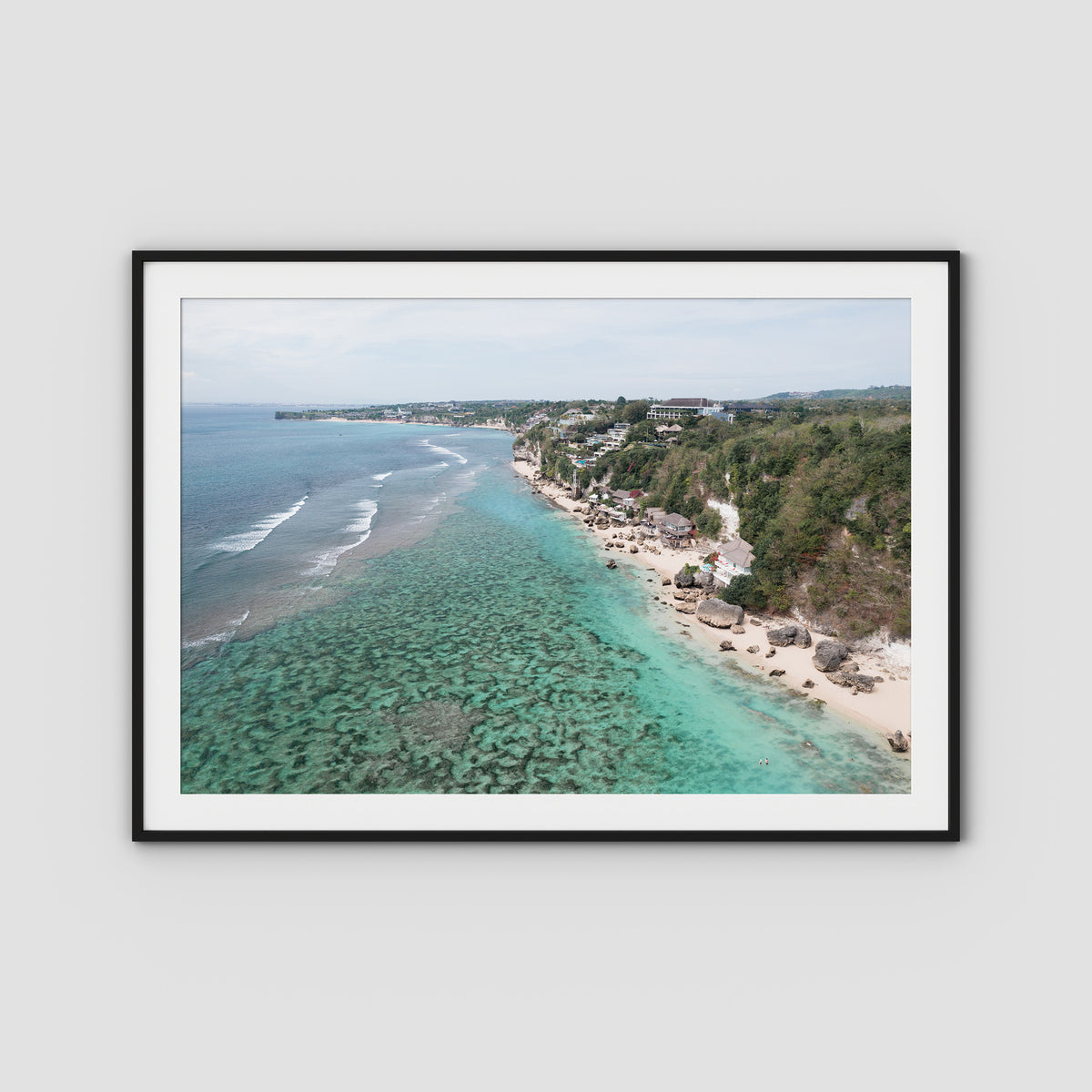 Padang Padang Coastline - Art Print - Traditional Frame - Black - Landscape