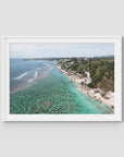 Padang Padang Coastline - Art Print - Traditional Frame - White - Landscape