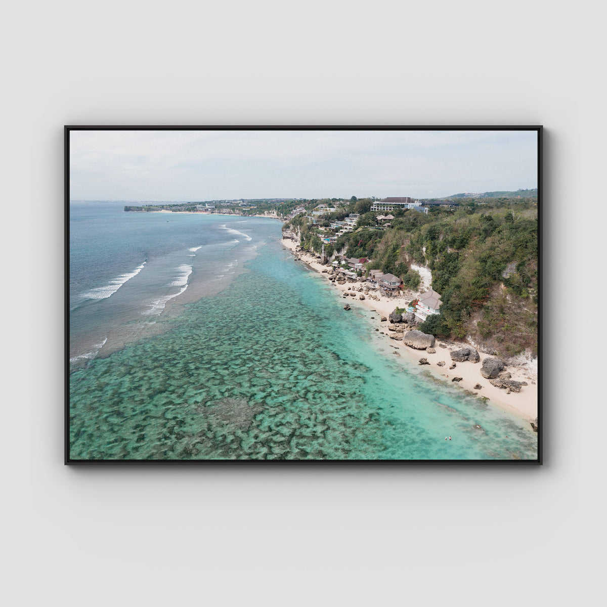 Padang Padang Coastline - Art Print - Float Frame Canvas - Black - Landscape