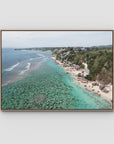 Padang Padang Coastline - Art Print - Float Frame Canvas - Raw Oak - Landscape