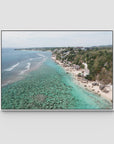 Padang Padang Coastline - Art Print - Float Frame Canvas - White - Landscape