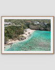 Padang Padang Aerial - Art Print - Traditional Frame - Raw Oak - Landscape