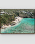 Padang Padang Aerial - Art Print - Float Frame Canvas - Raw Oak - Landscape
