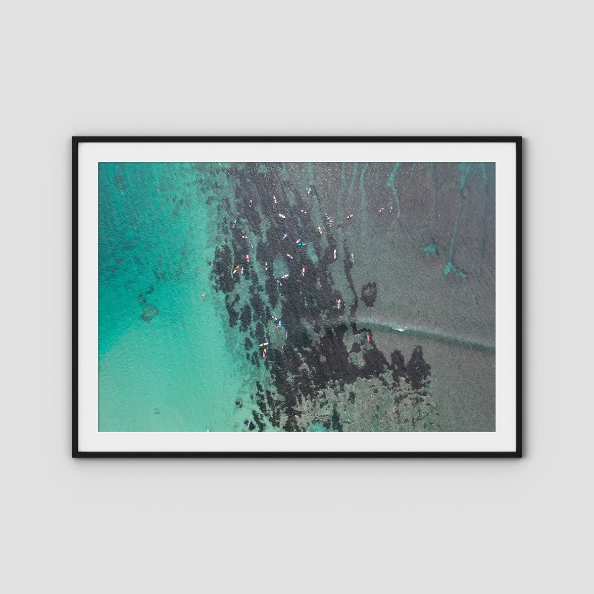 Padang Padang Surfing - Art Print - Traditional Frame - Black - Landscape