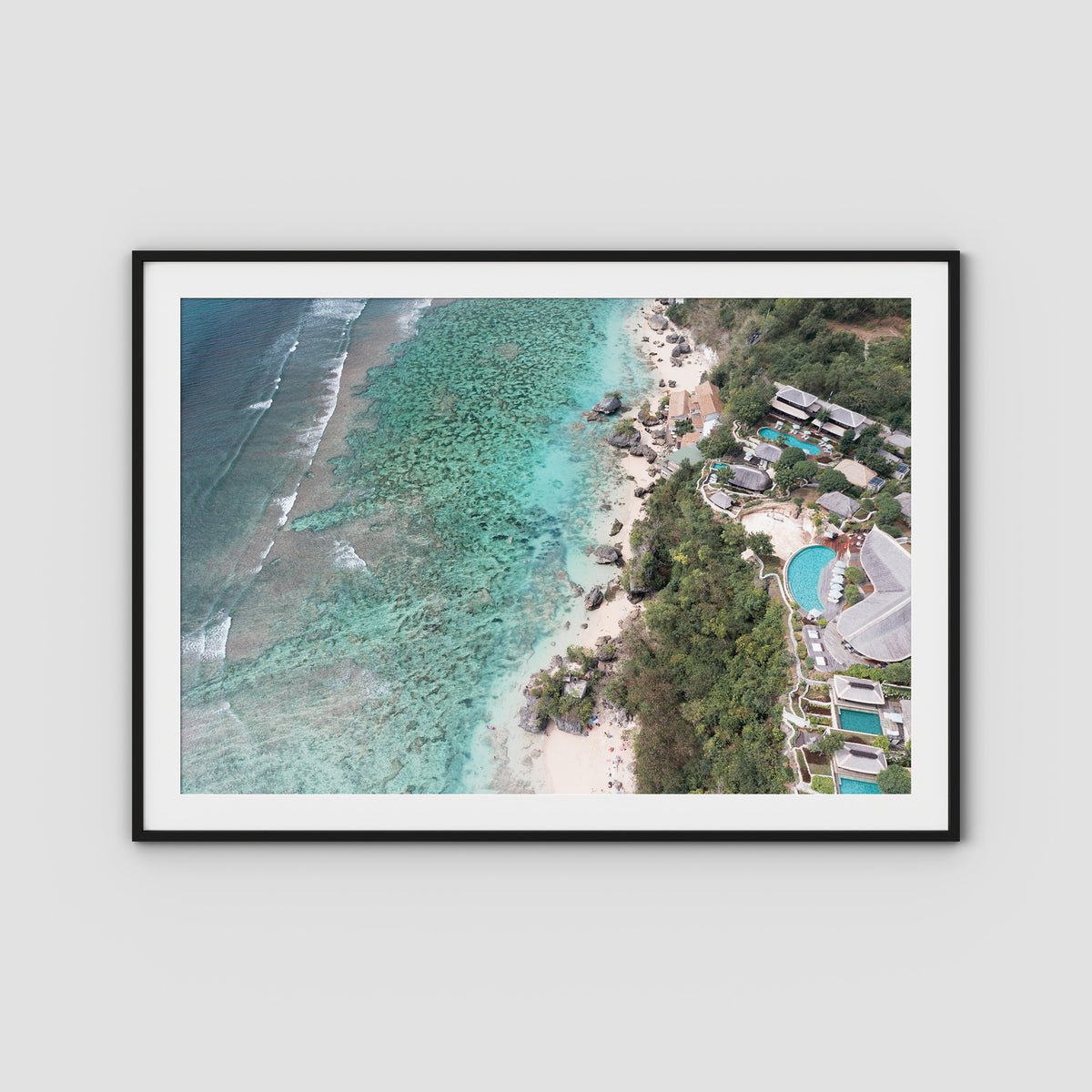 Padang Padang Coastline ii - Art Print - Traditional Frame - Black - Landscape