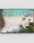 Padang Padang Beach Top Down - Art Print - Float Frame Canvas - Raw Oak - Landscape