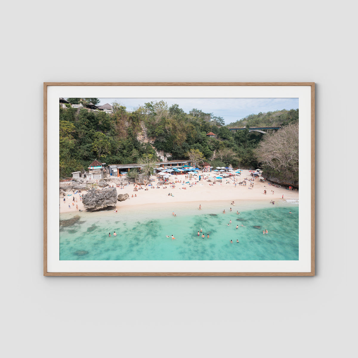 Padang Padang Beach - Art Print - Traditional Frame - Raw Oak - Landscape