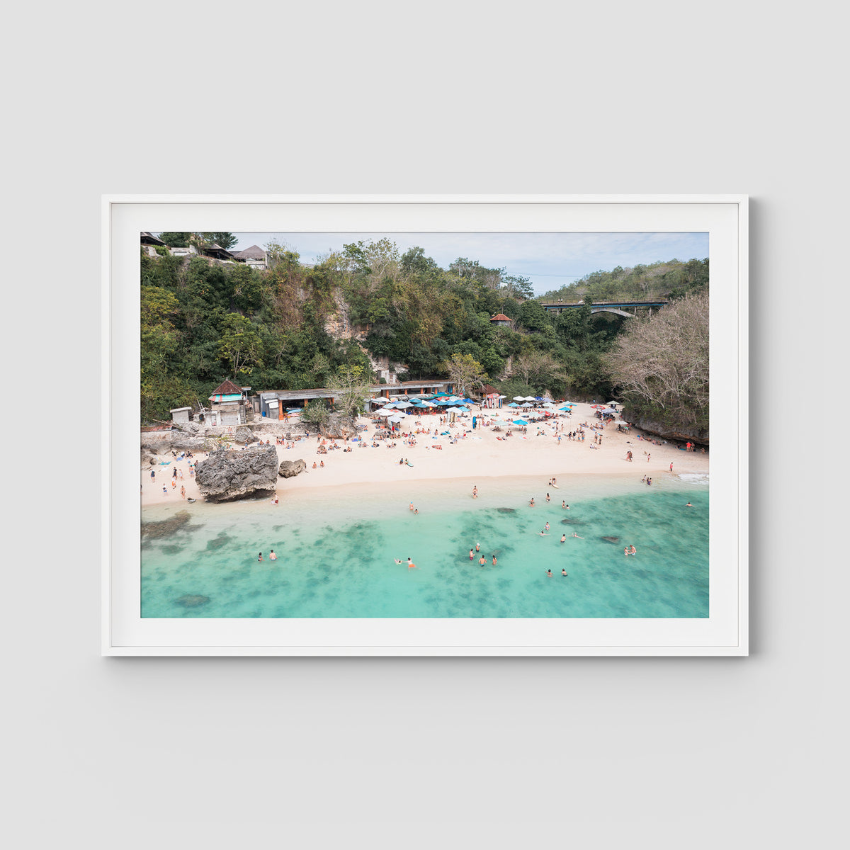 Padang Padang Beach - Art Print - Traditional Frame - White - Landscape