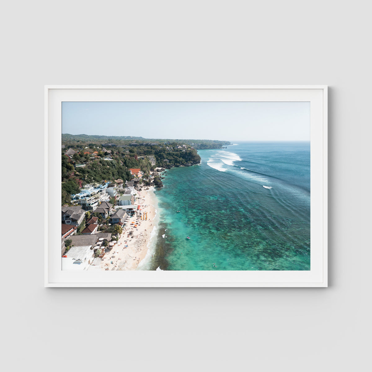 Bingin Beach - Art Print - Traditional Frame - White - Landscape