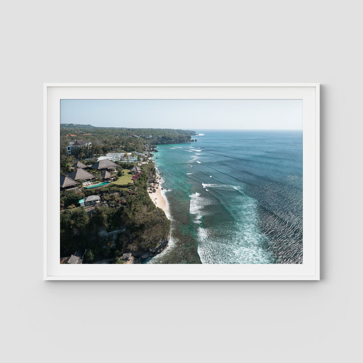 Resort Views - Uluwatu - Art Print - Traditional Frame - White - Landscape