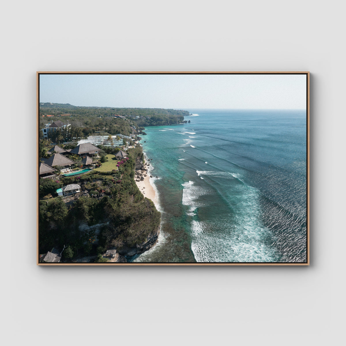 Resort Views - Uluwatu - Art Print - Float Frame Canvas - Raw Oak - Landscape
