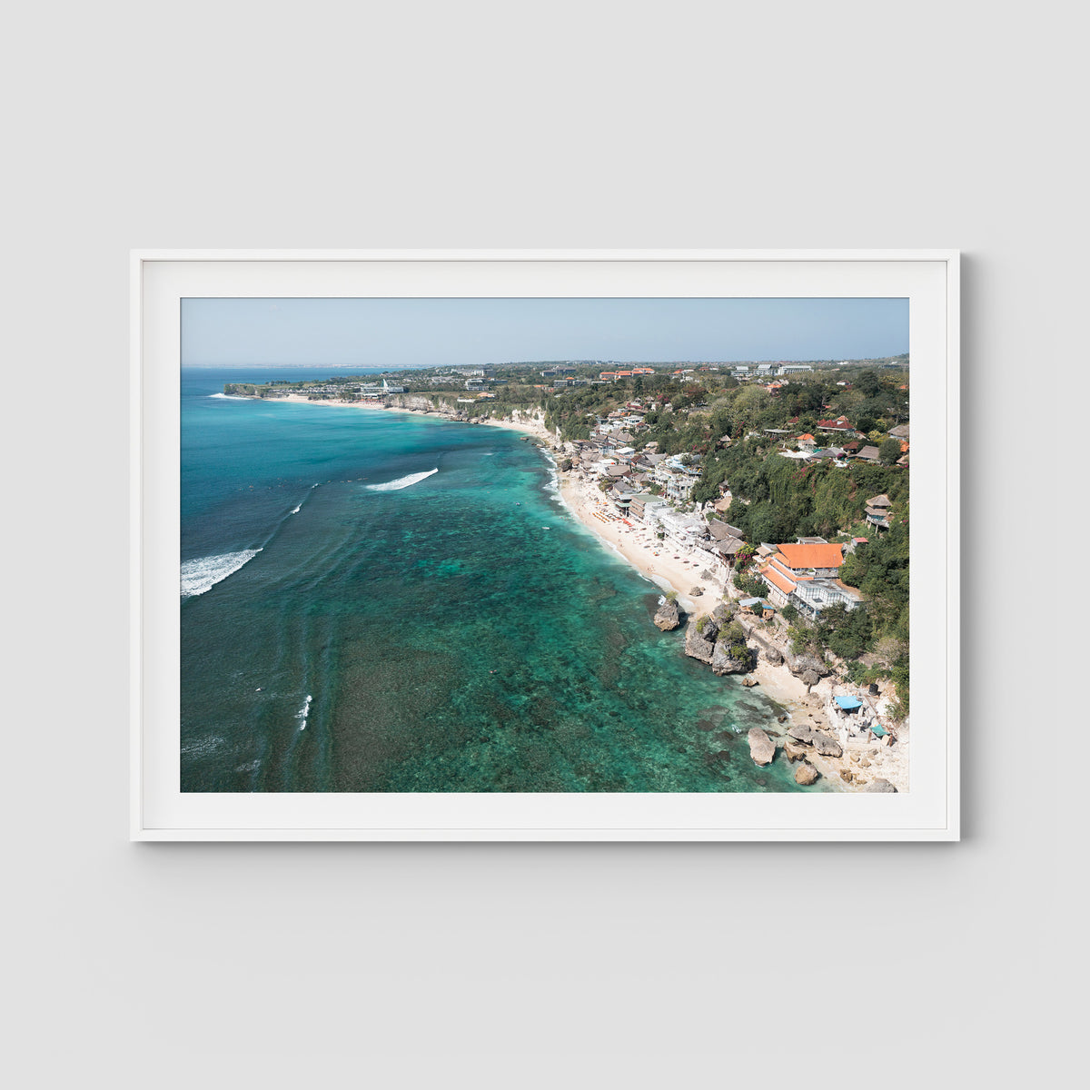 Bingin Reef - Art Print - Traditional Frame - White - Landscape