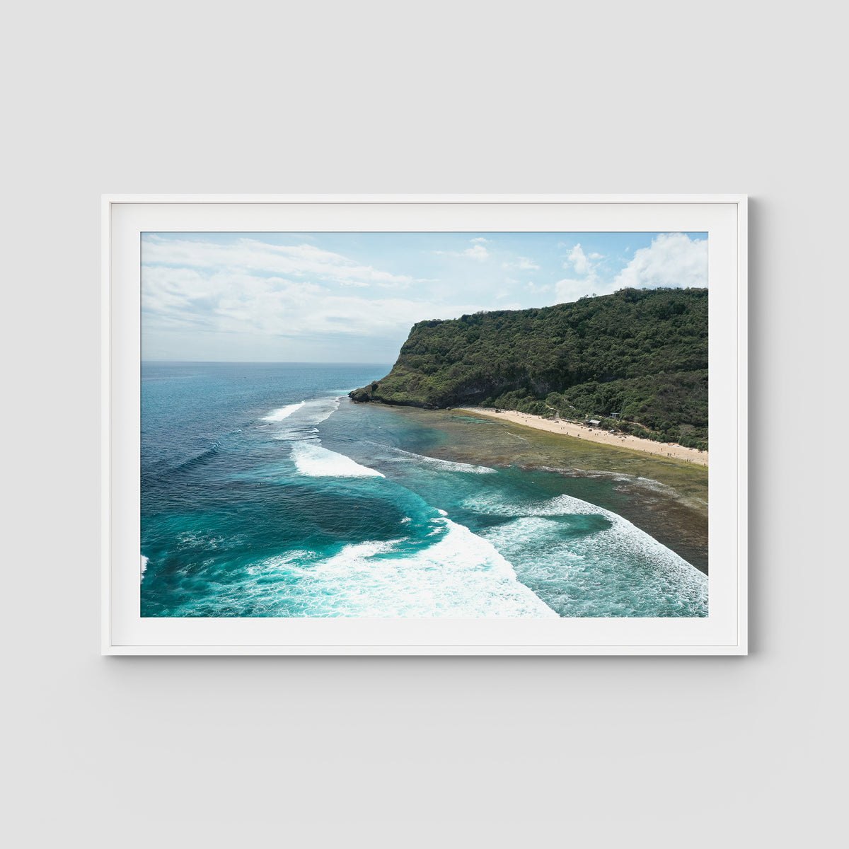 Nyang Nyang Beach - Art Print - Traditional Frame - White - Landscape