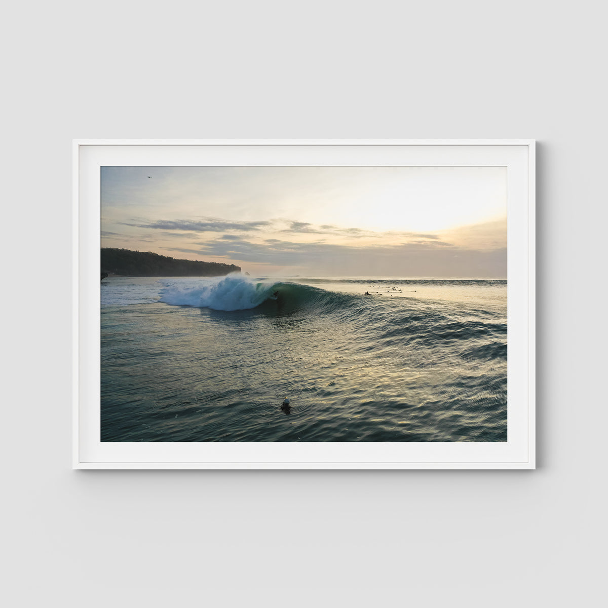 Pumping Padang Padang - Art Print - Traditional Frame - White - Landscape