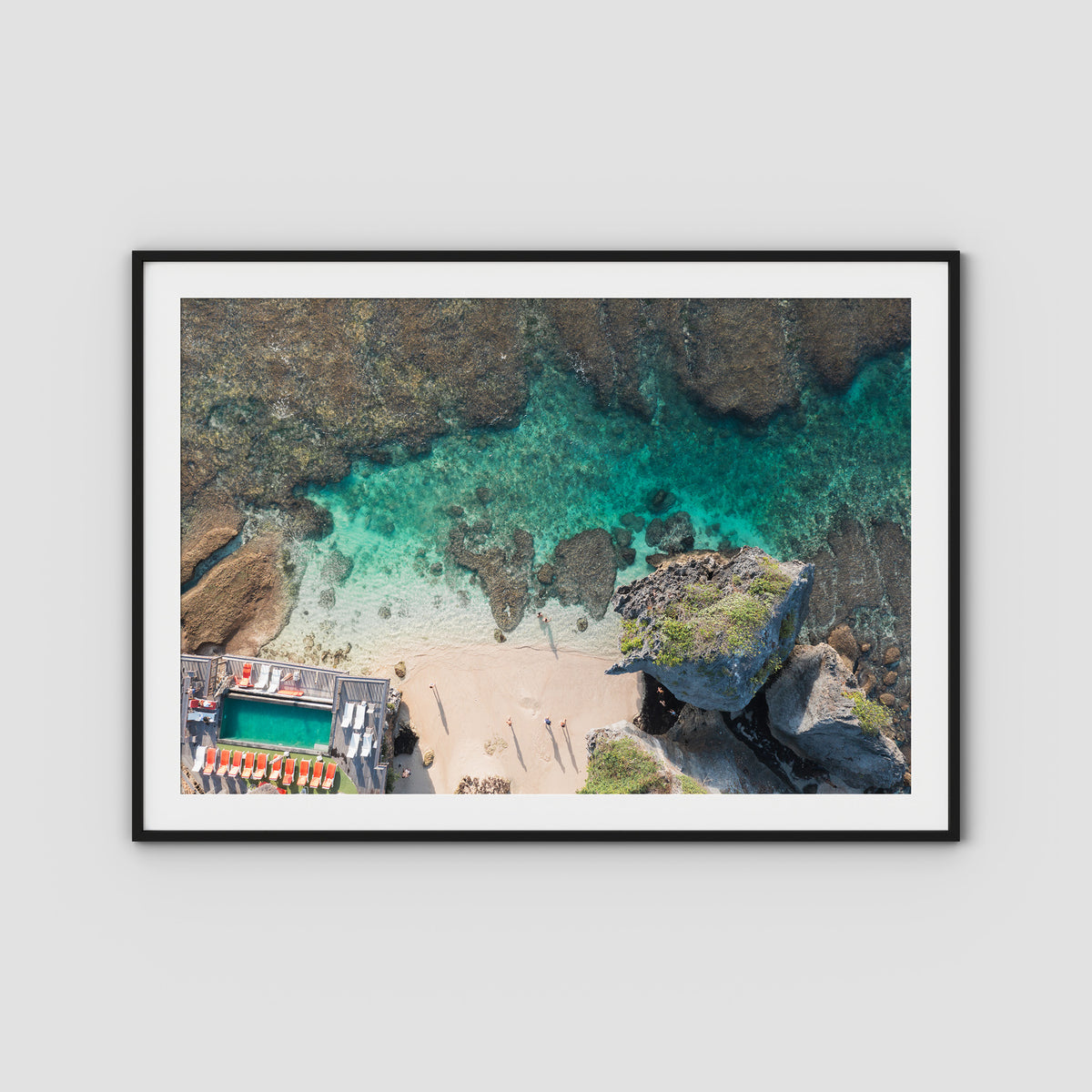 Uluwatu Top Down - Art Print - Traditional Frame - Black - Landscape