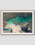 Uluwatu Top Down - Art Print - Traditional Frame - Raw Oak - Landscape