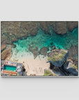 Uluwatu Top Down - Art Print - Float Frame Canvas - White - Landscape