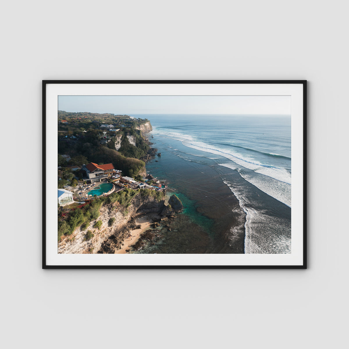 Single Fin Uluwatu  - Art Print - Traditional Frame - Black - Landscape