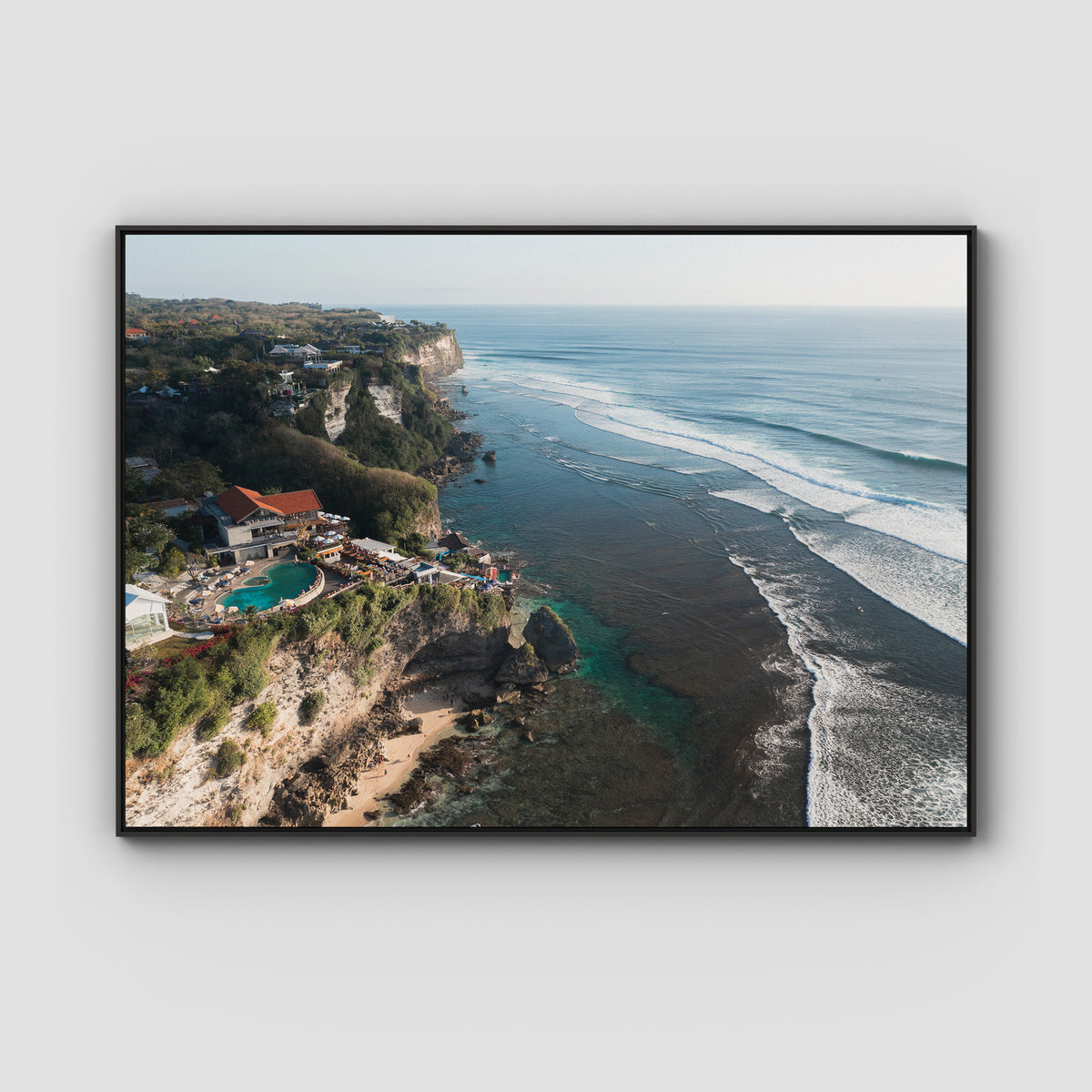 Single Fin Uluwatu  - Art Print - Float Frame Canvas - Black - Landscape