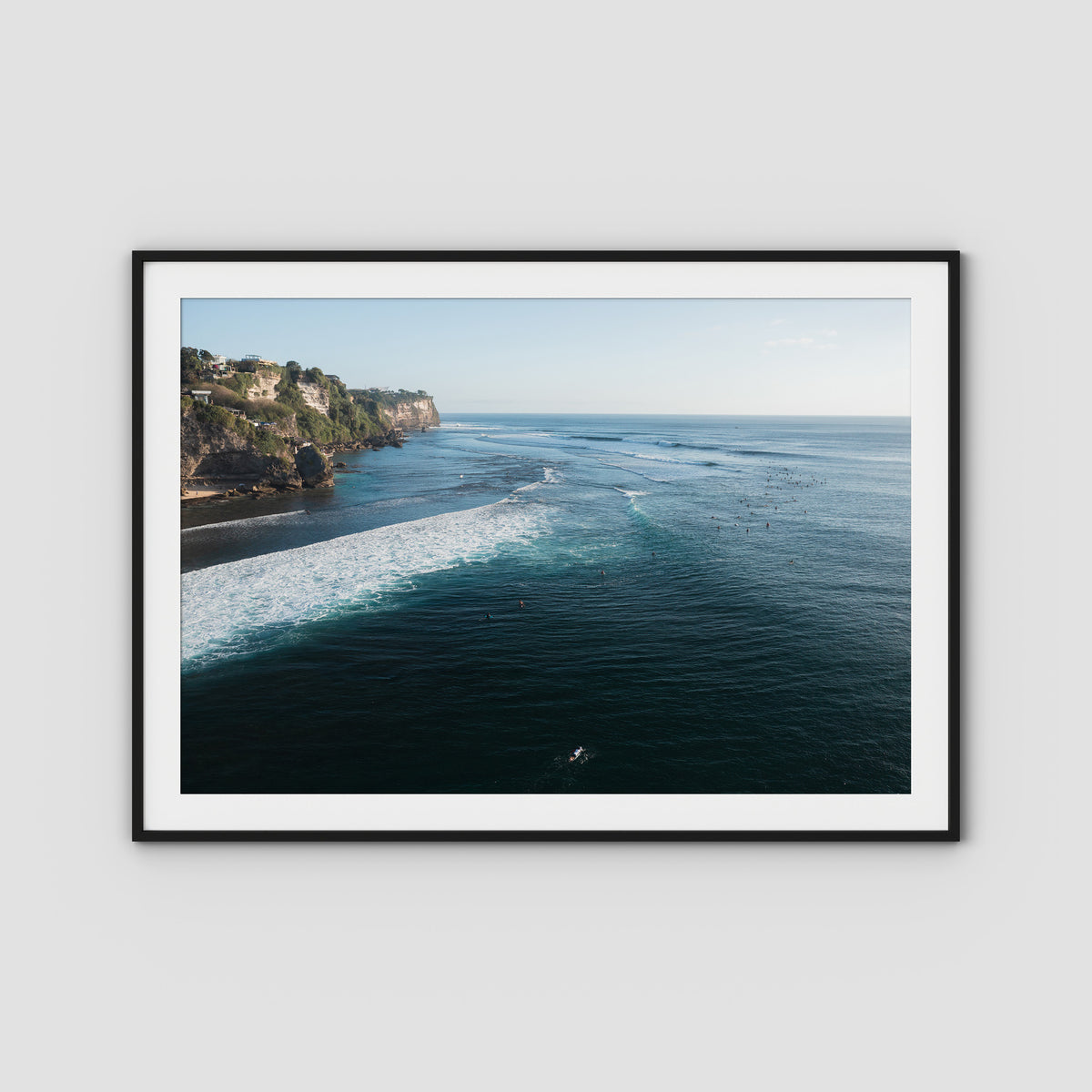 Surf Lineup Uluwatu  - Art Print - Traditional Frame - Black - Landscape