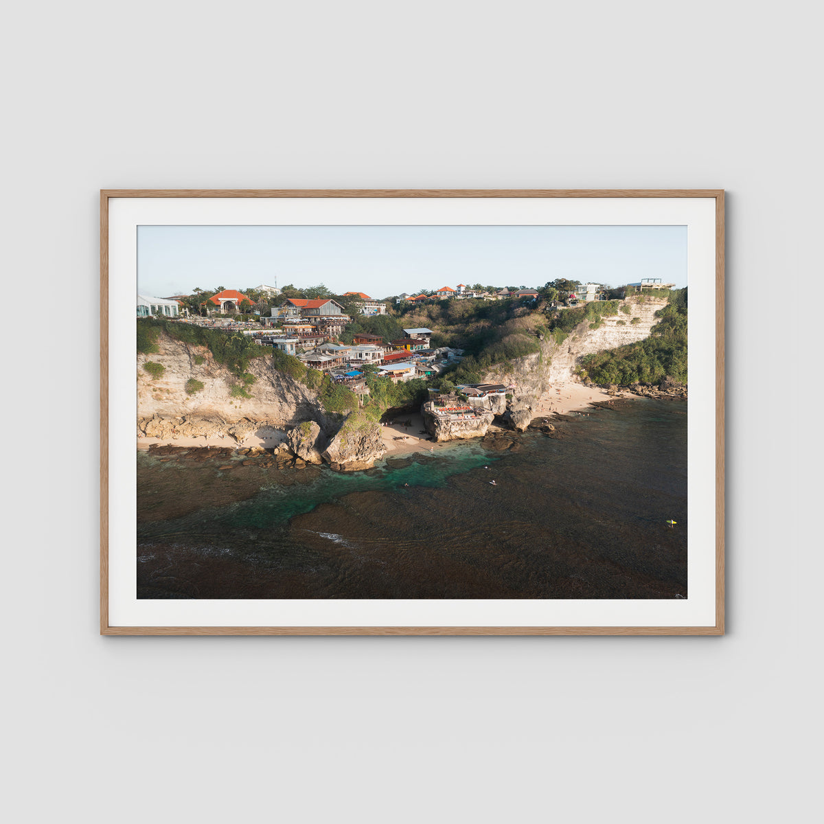 Uluwatu Cave - Art Print - Traditional Frame - Raw Oak - Landscape