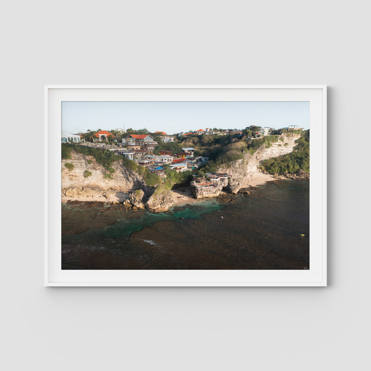 Uluwatu Cave - Art Print - Traditional Frame - White - Landscape