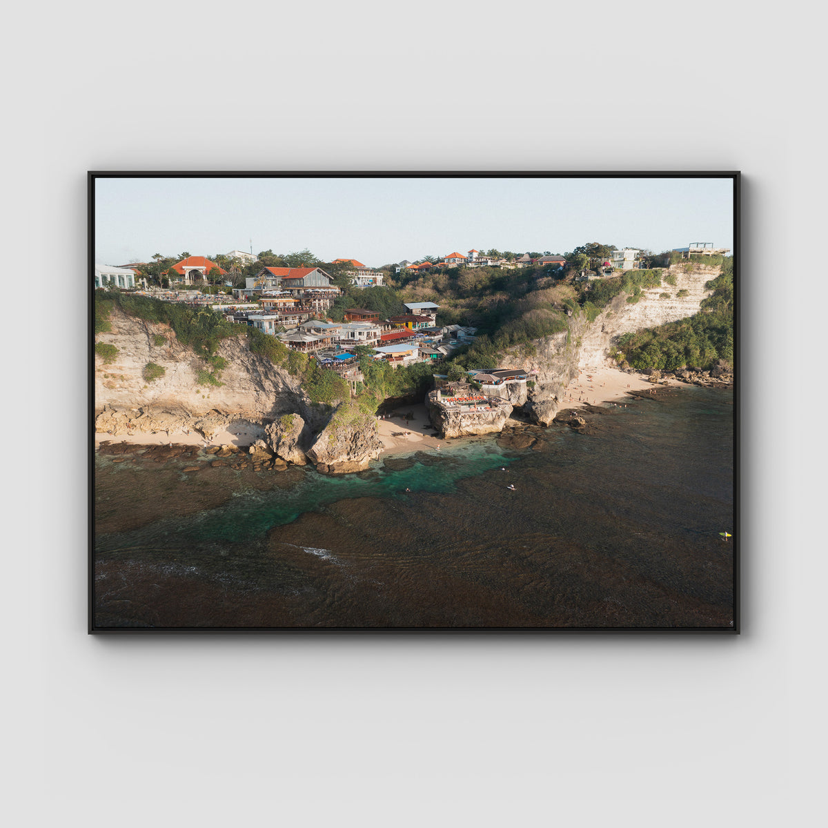 Uluwatu Cave - Art Print - Float Frame Canvas - Black - Landscape