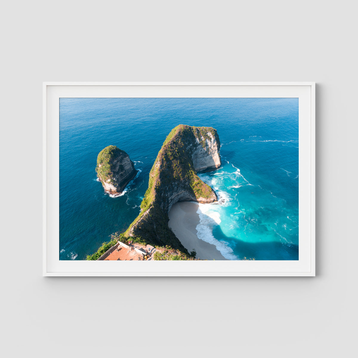 Kelingking - T-Rex - Art Print - Traditional Frame - White - Landscape