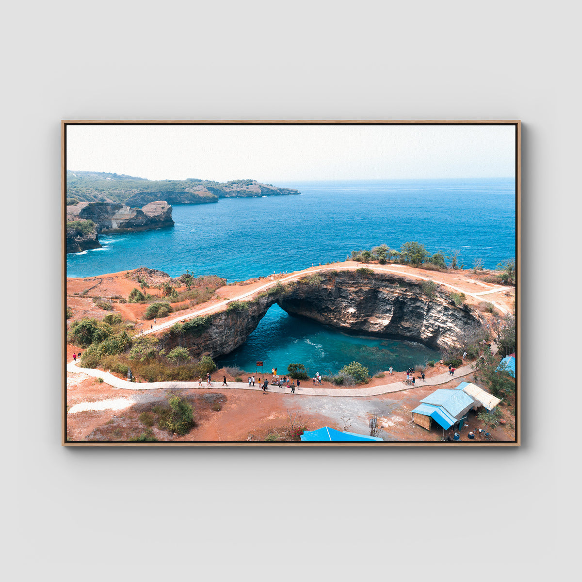 Broken Beach - Nusa Penida - Art Print - Float Frame Canvas - Raw Oak - Landscape