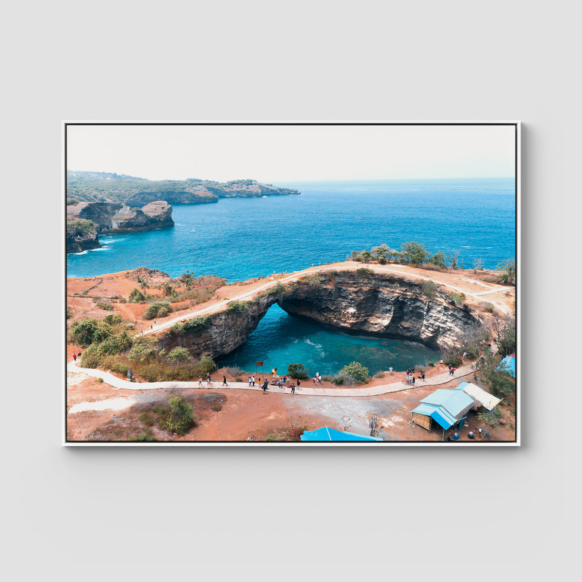 Broken Beach - Nusa Penida - Art Print - Float Frame Canvas - White - Landscape