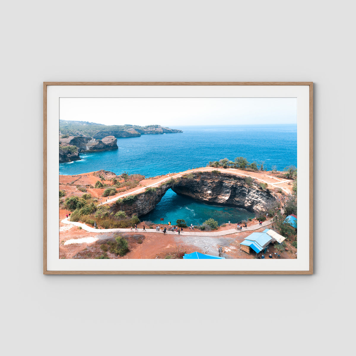 Broken Beach - Nusa Penida - Art Print - Traditional Frame - Raw Oak - Landscape
