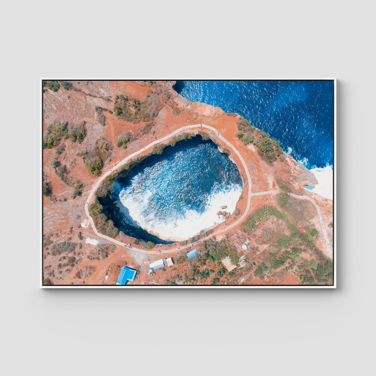 Broken Beach ii - Nusa Penida - Art Print - Float Frame Canvas - White - Landscape