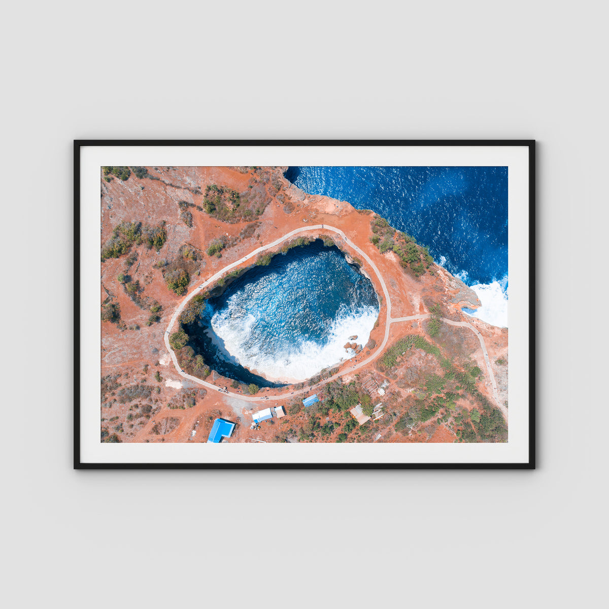 Broken Beach ii - Nusa Penida - Art Print - Traditional Frame - Black - Landscape