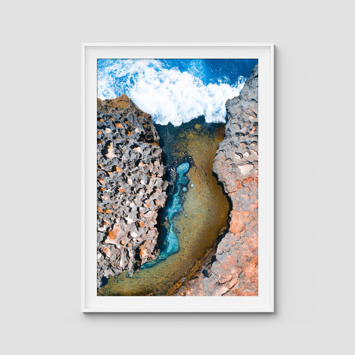 Angel Billabong - Nusa Penida - Art Print - Traditional Frame - White - Portrait
