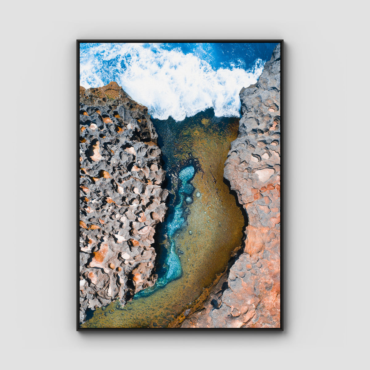 Angel Billabong - Nusa Penida - Art Print - Float Frame Canvas - Black - Portrait